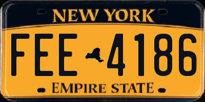 NY license plate FEE4186