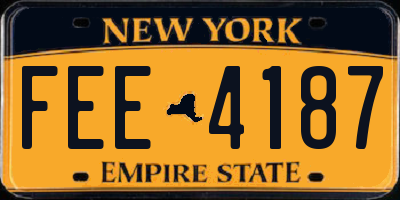 NY license plate FEE4187