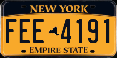 NY license plate FEE4191