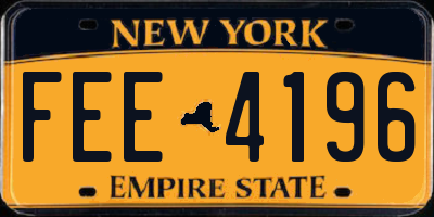 NY license plate FEE4196