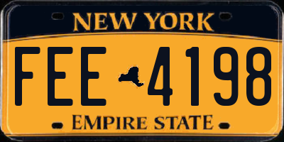 NY license plate FEE4198