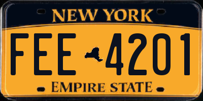 NY license plate FEE4201