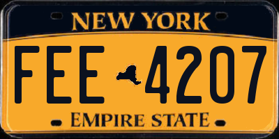 NY license plate FEE4207
