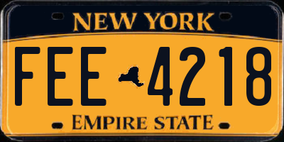NY license plate FEE4218