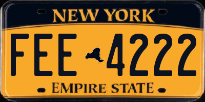 NY license plate FEE4222