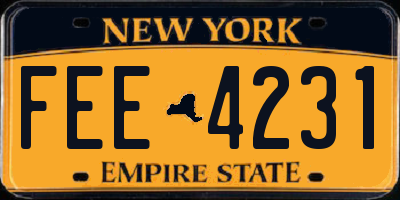 NY license plate FEE4231