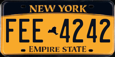 NY license plate FEE4242