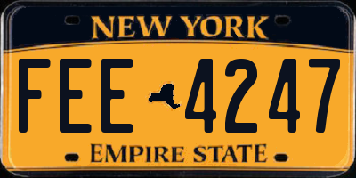 NY license plate FEE4247