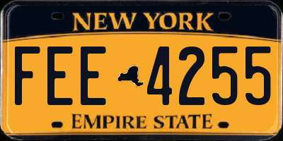 NY license plate FEE4255