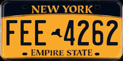 NY license plate FEE4262
