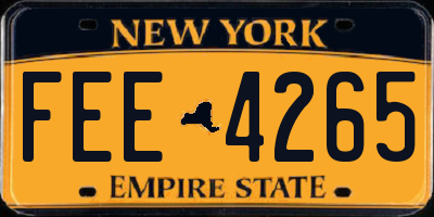 NY license plate FEE4265