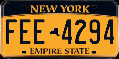 NY license plate FEE4294