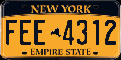 NY license plate FEE4312