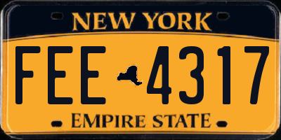NY license plate FEE4317