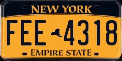 NY license plate FEE4318