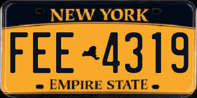 NY license plate FEE4319
