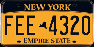 NY license plate FEE4320