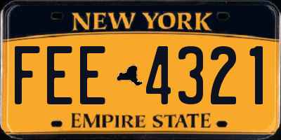 NY license plate FEE4321