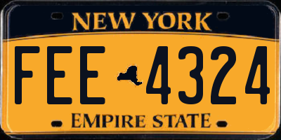 NY license plate FEE4324