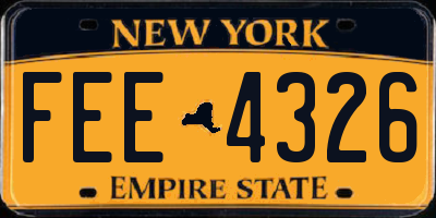 NY license plate FEE4326