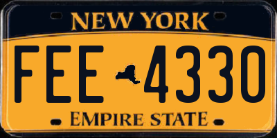 NY license plate FEE4330