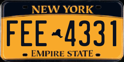 NY license plate FEE4331
