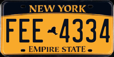NY license plate FEE4334