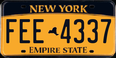 NY license plate FEE4337