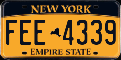 NY license plate FEE4339