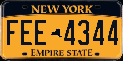 NY license plate FEE4344