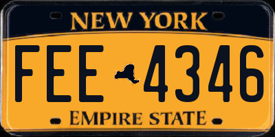 NY license plate FEE4346