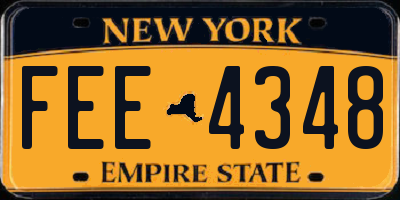 NY license plate FEE4348