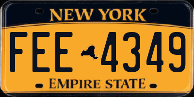 NY license plate FEE4349