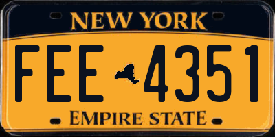 NY license plate FEE4351