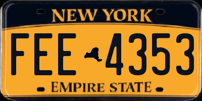 NY license plate FEE4353