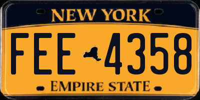 NY license plate FEE4358
