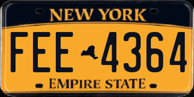 NY license plate FEE4364