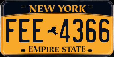 NY license plate FEE4366