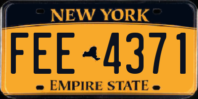 NY license plate FEE4371