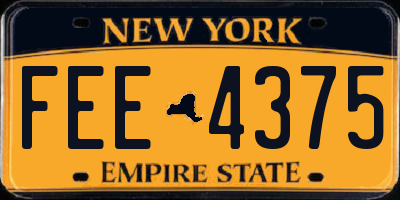 NY license plate FEE4375