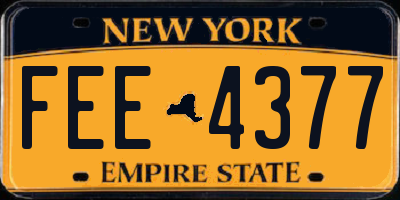 NY license plate FEE4377