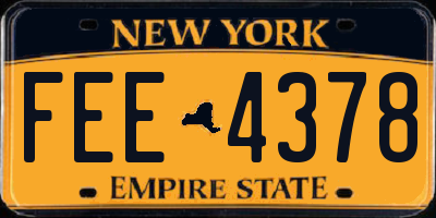 NY license plate FEE4378
