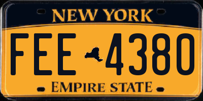 NY license plate FEE4380