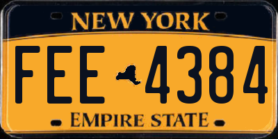 NY license plate FEE4384