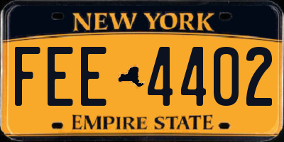 NY license plate FEE4402