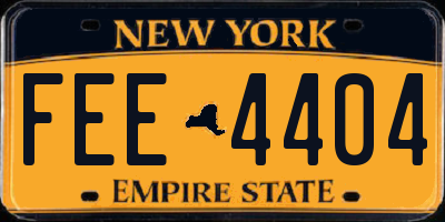 NY license plate FEE4404