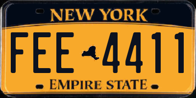 NY license plate FEE4411