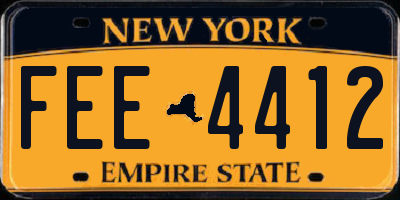 NY license plate FEE4412