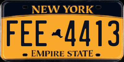 NY license plate FEE4413