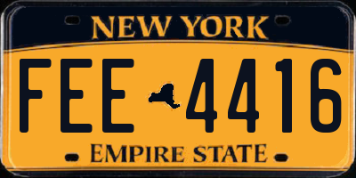 NY license plate FEE4416